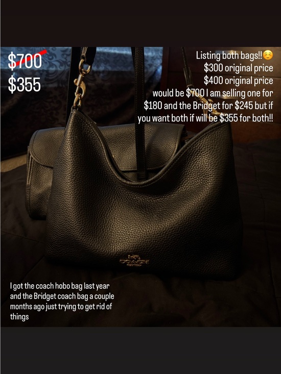 Coach Handbags - Coach Black Pebbled Leather Hobo Bag + Bridget coach DEAL!! GET BOTH FOR $355